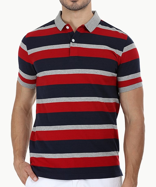 Men Striped Polo T-Shirts Company in Tirupur