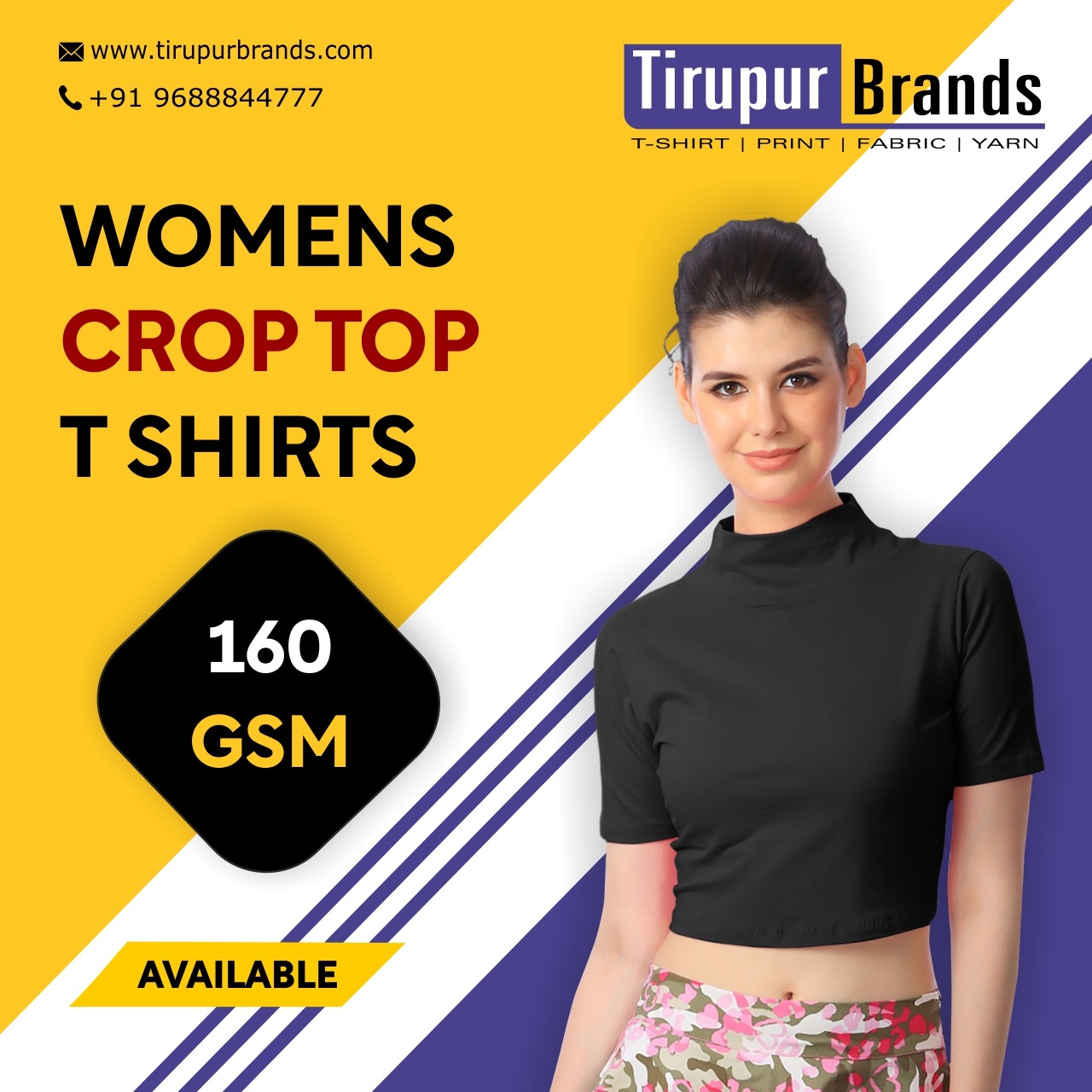 Crop t-shirt manufacturer in Tirupur