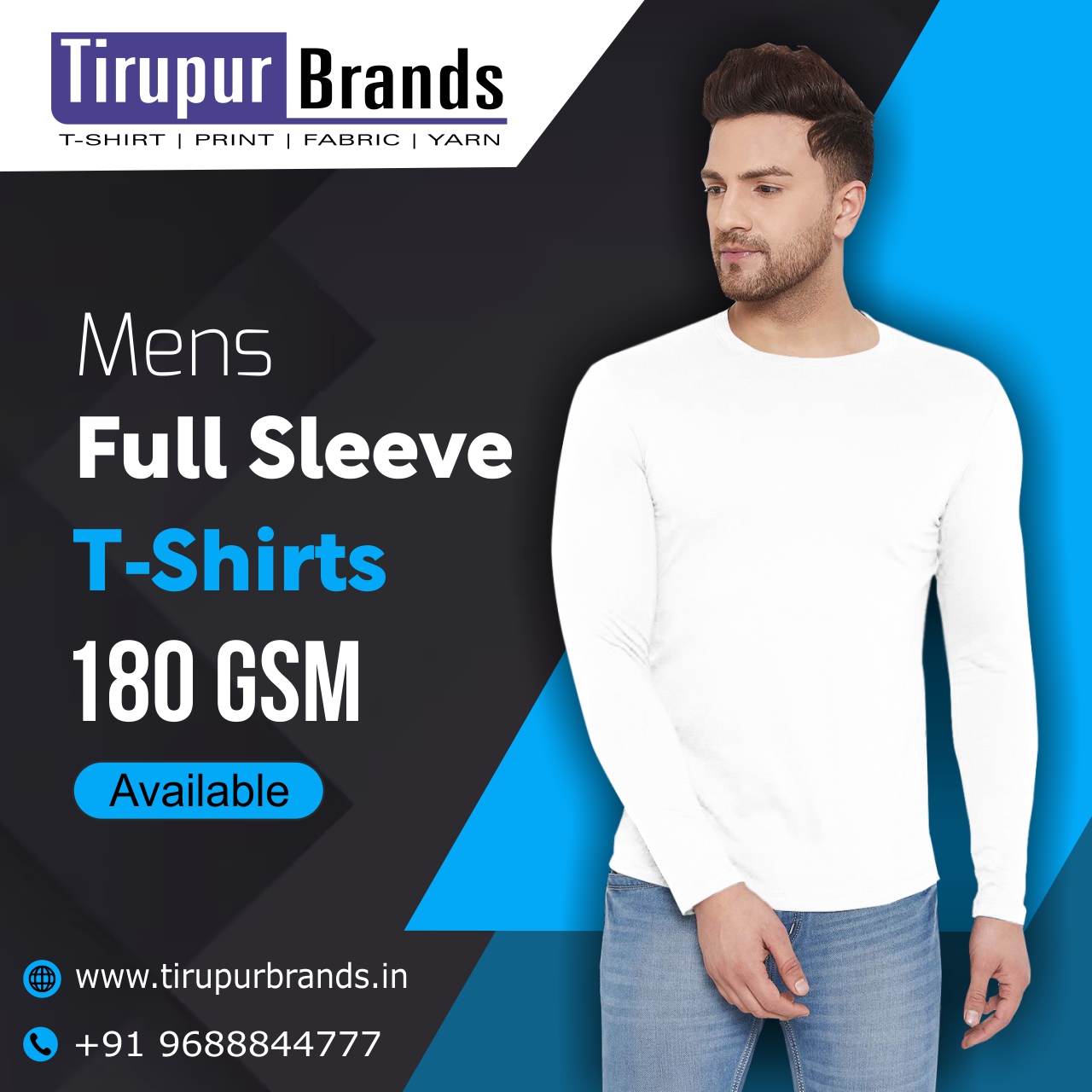 Full Sleeve T-Shirt Manufacturer from Tirupur-Cotton T Shirt Export