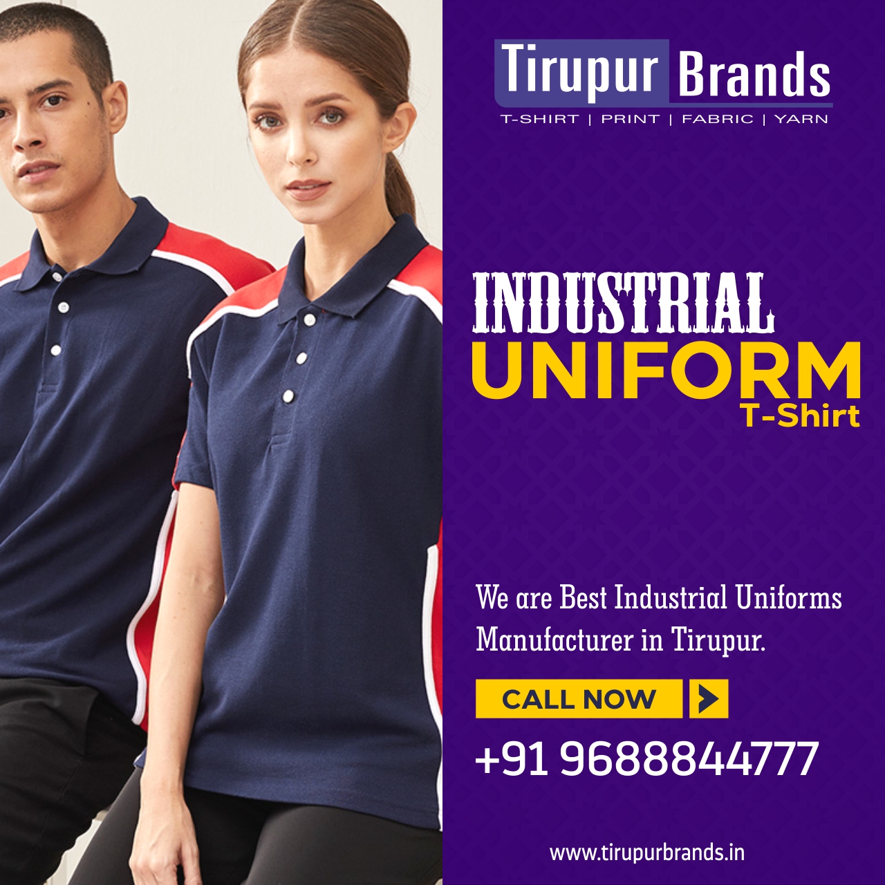 Industrial Uniform Manufacturer Tiruppur-Poly-Cotton Polo T-Shirts