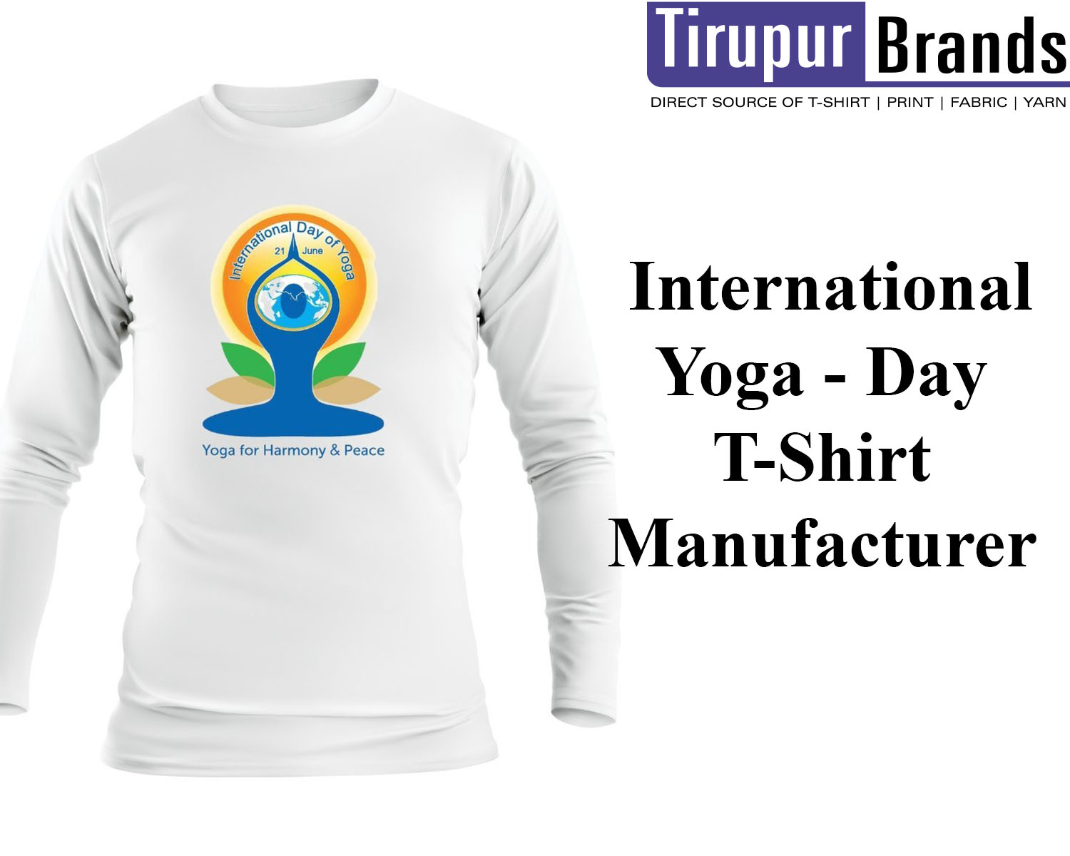 Yoga day t-shirt manufacturer in Tirupur-Custom yoga day tee shirt